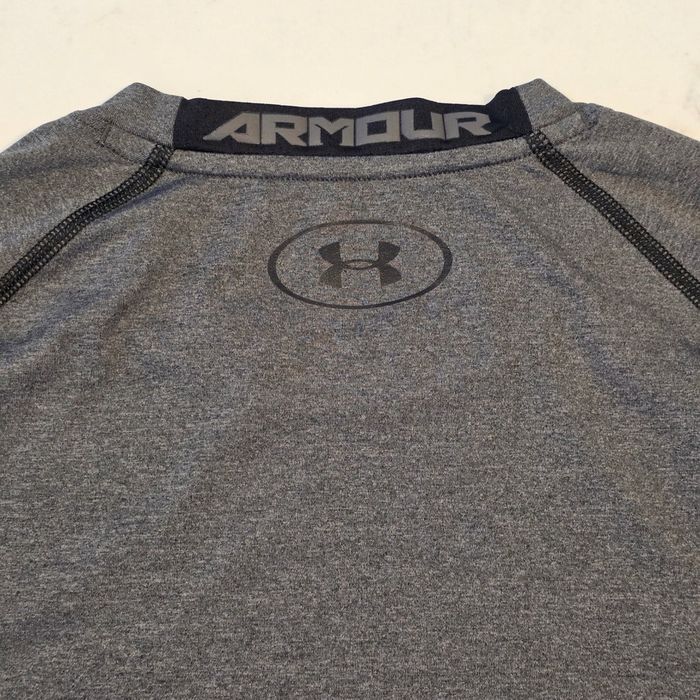 Under Armour HeatGear Compression Mens Medium Gray Long Sleeve Shirt - Picture 7 of 7